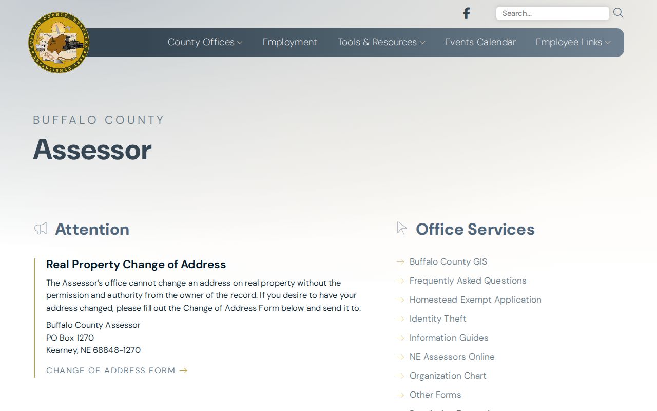 Buffalo County Assessor page for Kearney parcel research
