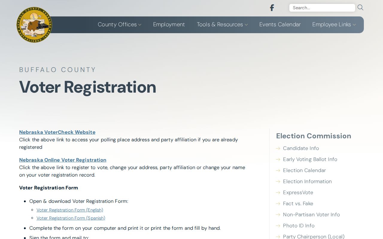 Kearney resident lookup Buffalo County voter-registration guidance